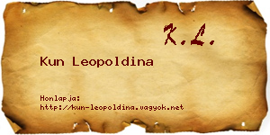 Kun Leopoldina névjegykártya